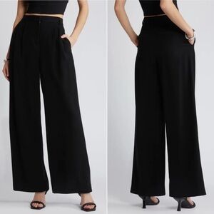 Open Edit High Waist Wide Leg Trousers Size 8 - Black NWT